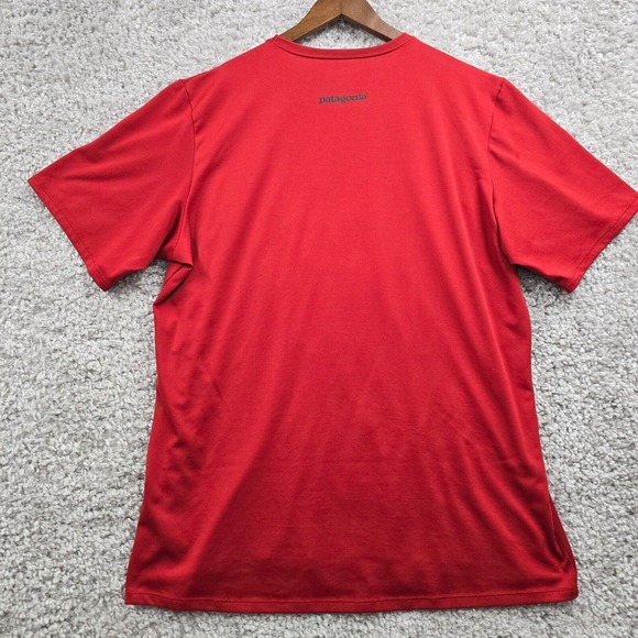 Patagonia Shirt Mens XXL Orange Capilene Baselayer Graphic Hydrocarbons Go BOOM - Picture 8 of 12